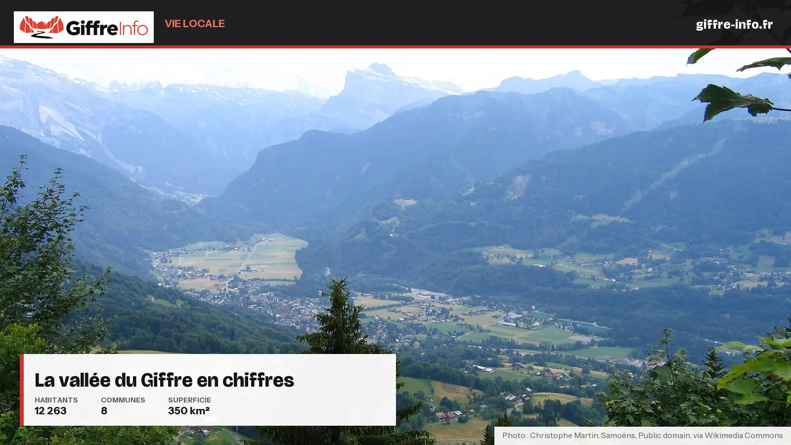 La vallée du Giffre en chiffres. Samoens en contre bas dans la vallée